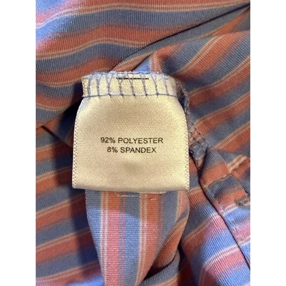 PETER MILLAR Summer Comfort Polo Shirt Blue Pink Purple Pastel Sz L Mens Golf - Picture 10 of 10